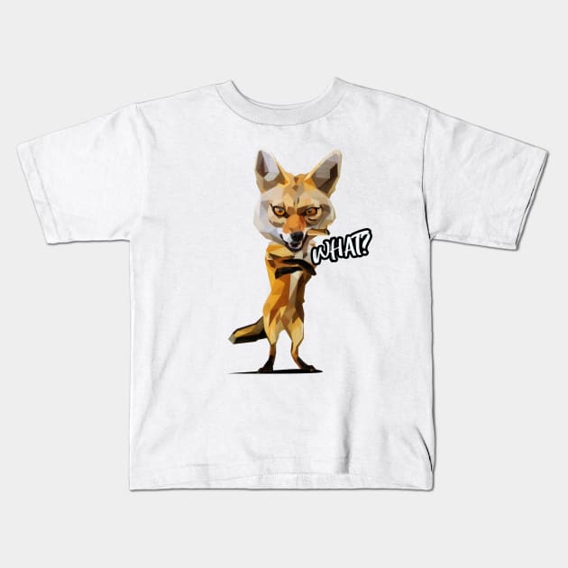 Mad Fox Lowpoly Kids T-Shirt by pxl_g